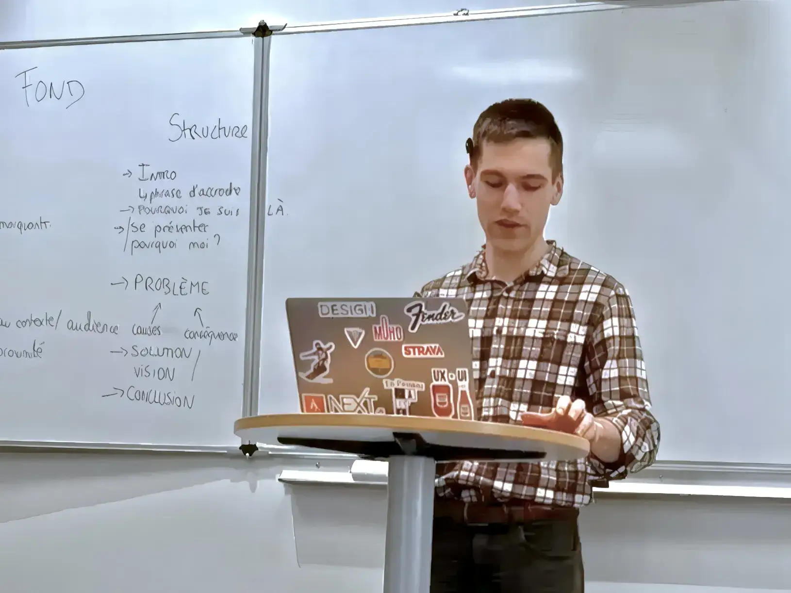 Me delivering a speech about translation and foreignness